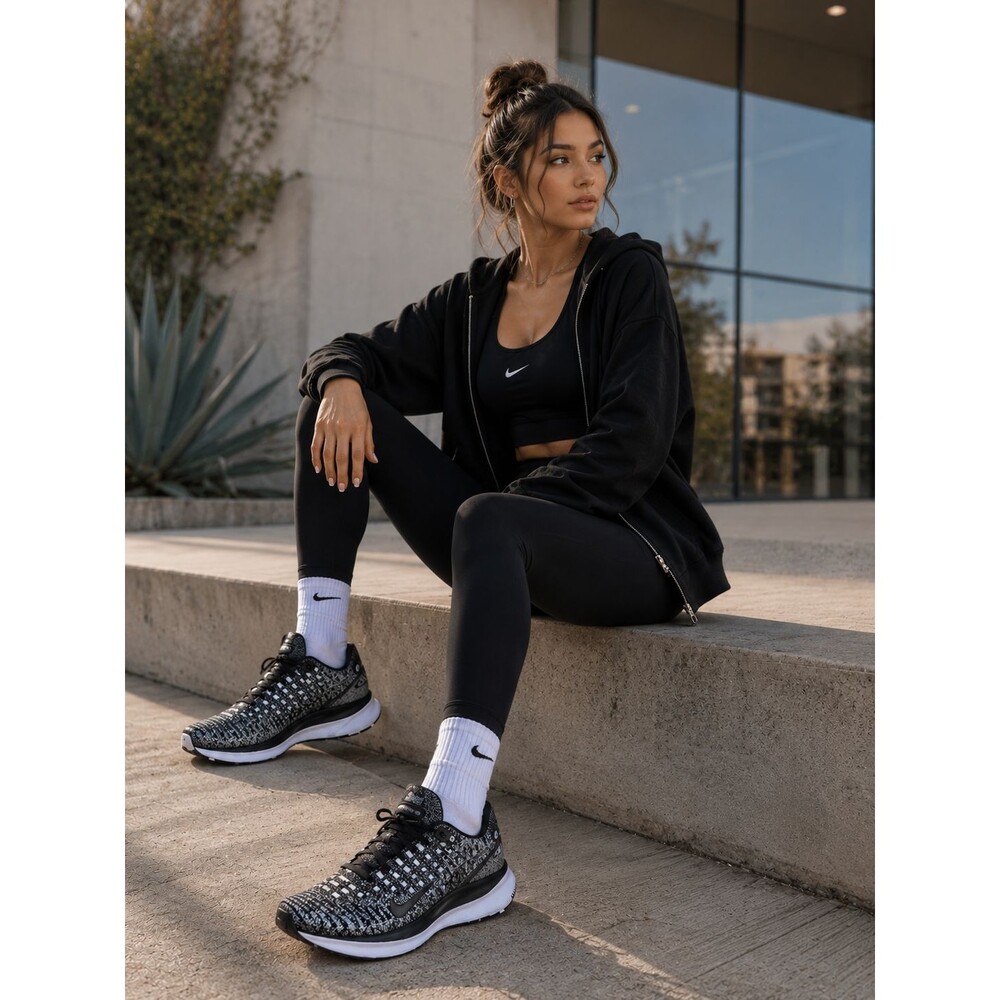 Nike ReactX Infinity Run 4 Shoes Womens Size 8.5 Black Knit Running Sneakers Gym